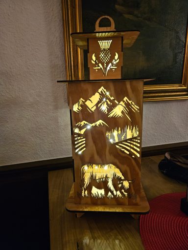 55cm Fichtenholz Laterne