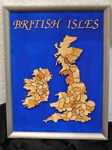 Britische Inseln Holzkarte