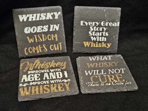 Bemalte Schieferuntersetzer 10cm